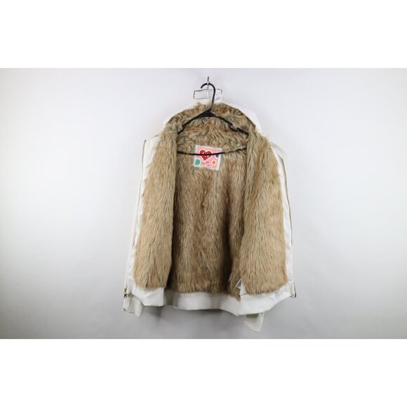 Vinatage Y2K Babydoll Womens 3XL Tribal Flower Heavy Faux Fur Lined Thick Hoodie - Picture 8 of 15